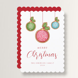 Cartes Pour Fêtes Annuelles Boules de Noël à l'écriture élégante 