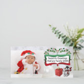 Cartes Pour Fêtes Annuelles Boules de Noël Blanches, Snowman, Arbres, Holly (Debout devant)