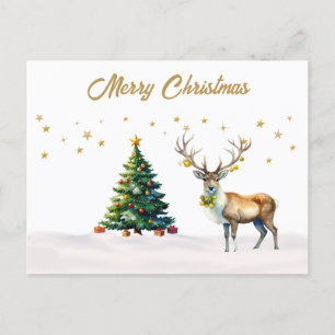 Cartes Pour Fêtes Annuelles Boules de Noël en or de renne Joyeux Noël