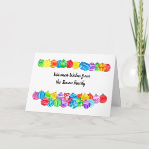 Cartes Pour Fêtes Annuelles Boules de Noël peintes à la main à l'aquarelle