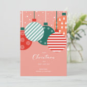 Cartes Pour Fêtes Annuelles Boules de Noël Rétro - Charme des Fêtes Classique (Debout devant)