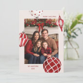 Cartes Pour Fêtes Annuelles Boules décoratives à l'aquarelle Photo (Debout devant)