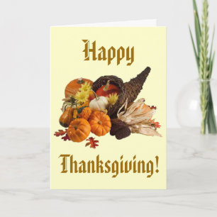 Cartes Pour Fêtes Annuelles Bounty Harvest Cornucopia Thanksgiving, ZSSG Ho