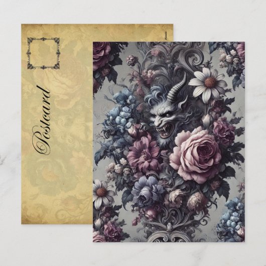 Cartes Pour Fêtes Annuelles Bouquet de Baphomet - gothique victorien (Devant / Derrière)