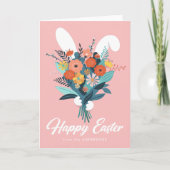 Cartes Pour Fêtes Annuelles Bouquet de Bunny Cute Pâques (Devant)
