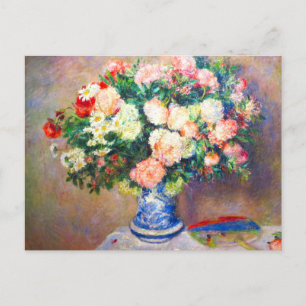 Cartes Pour Fêtes Annuelles Bouquet de chrysanthèmes et un fan japonais