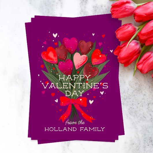 Cartes Pour Fêtes Annuelles Bouquet de cœur pour la Saint-Valentin