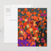 Cartes Pour Fêtes Annuelles Bouquet de Coeurs - Valentine (Devant / Derrière)