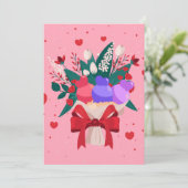 Cartes Pour Fêtes Annuelles Bouquet de crème glacée romantique Fleurs mignonne (Debout devant)