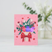 Cartes Pour Fêtes Annuelles Bouquet de crème glacée romantique Fleurs mignonne (Debout devant)