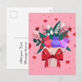 Cartes Pour Fêtes Annuelles Bouquet de crème glacée romantique Fleurs mignonne (Devant / Derrière)
