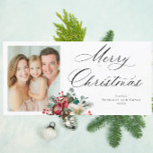 Cartes Pour Fêtes Annuelles Bouquet de fête de Noël au poinsettia joyeux