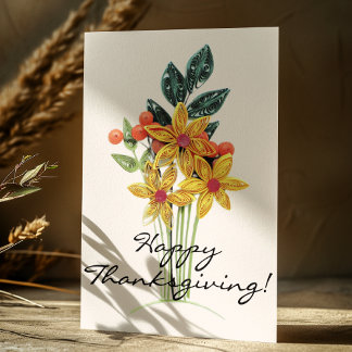 Cartes Pour Fêtes Annuelles Bouquet de fleurs en papier personnalisé, Bonne Ac