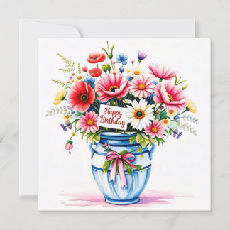 Cartes Pour Fêtes Annuelles Bouquet de fleurs sauvages. Anniversaire
