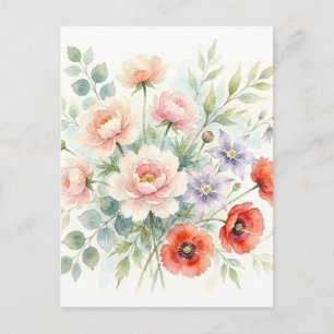 Cartes Pour Fêtes Annuelles Bouquet de fleurs sauvages de jardin de campagne à