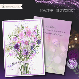 Cartes Pour Fêtes Annuelles Bouquet de fleurs sauvages violettes Vœux chaleure