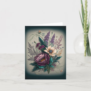 Cartes Pour Fêtes Annuelles Bouquet de fleurs violettes pourpres pour Valentin