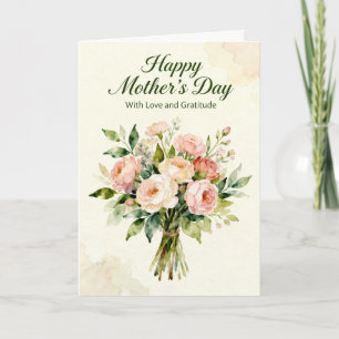 Cartes Pour Fêtes Annuelles Bouquet de lys et de roses pour la fête des mères