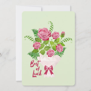 Cartes Pour Fêtes Annuelles Bouquet de roses : Bonne chance