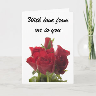 Cartes Pour Fêtes Annuelles Bouquet de roses rouges - Avec amour de moi à toi