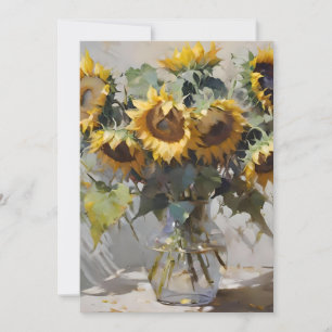 Cartes Pour Fêtes Annuelles Bouquet De Tournesols A - Huiles