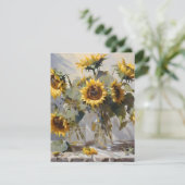 Cartes Pour Fêtes Annuelles Bouquet De Tournesols C - Huiles (Debout devant)