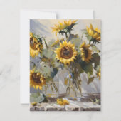 Cartes Pour Fêtes Annuelles Bouquet De Tournesols C - Huiles (Devant)