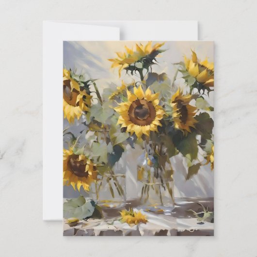 Cartes Pour Fêtes Annuelles Bouquet De Tournesols C - Huiles (Devant)