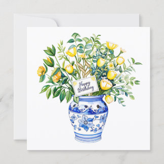 Cartes Pour Fêtes Annuelles Bouquet de tulipes jaunes. Anniversaire