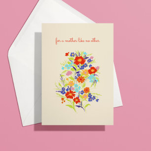 Cartes Pour Fêtes Annuelles Bouquet floral coloré Mère comme aucune autre cart