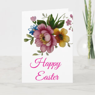 Cartes Pour Fêtes Annuelles Bouquet floral de tasse à thé