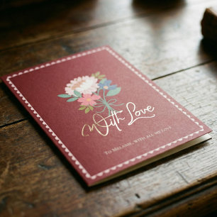 Cartes Pour Fêtes Annuelles Bouquet Floral Élégant Dessiné à la Main pour la S