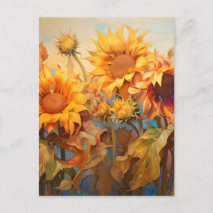 Cartes Pour Fêtes Annuelles Bouquet Golden Sunshine Blossom