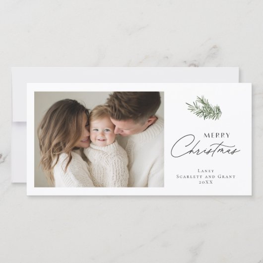 Cartes Pour Fêtes Annuelles Bouquet minimal de fêtes de Noël joyeux (Devant)