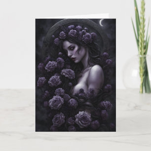 Cartes Pour Fêtes Annuelles Bouquet sombre femme gothique Halloween
