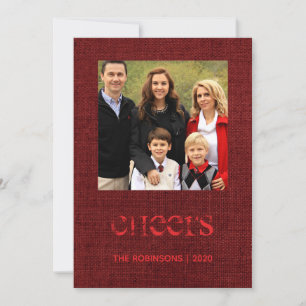 Cartes Pour Fêtes Annuelles Bourdon de Noël en toile de jute burgogne Famille