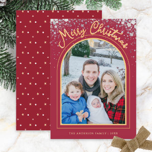 Cartes Pour Fêtes Annuelles Bourgogne Joyeux Noël Arche Photo Personnalisée