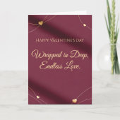 Cartes Pour Fêtes Annuelles Bourgogne Or Élégant Script Saint-Valentin (Devant)
