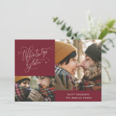 Cartes Pour Fêtes Annuelles Bourgogne photo collage élégant script Noël (Debout devant)