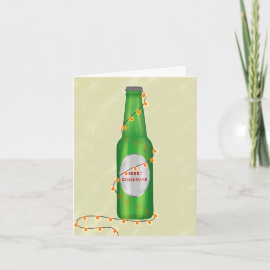 Cartes Pour Fêtes Annuelles bouteille de bière de Noël (Devant)
