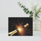 Cartes Pour Fêtes Annuelles bouteille de champagne Nouvel An (Debout devant)