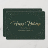 Cartes Pour Fêtes Annuelles Bouteille en or vert personnalisé (Devant / Derrière)