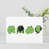 Cartes Pour Fêtes Annuelles Boutons de hamster vert (Debout devant)