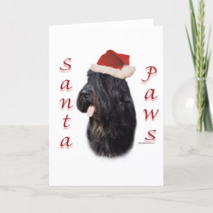 Cartes Pour Fêtes Annuelles Bouvier des Flandres Père Noël Paws