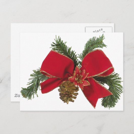 Cartes Pour Fêtes Annuelles Bow de vacances (Devant / Derrière)