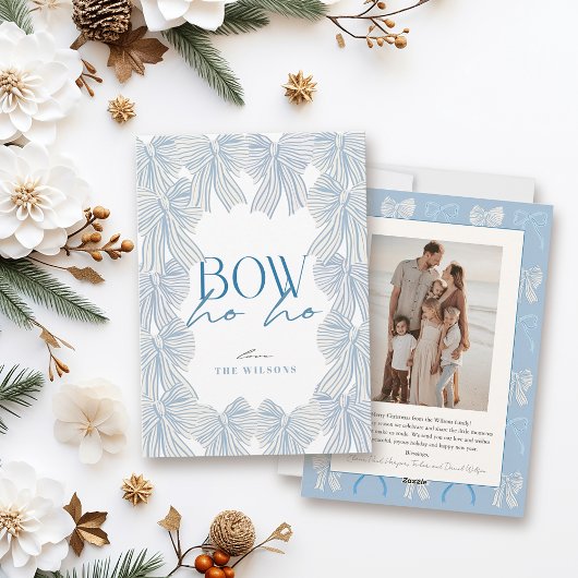Cartes Pour Fêtes Annuelles Bow Ho Blue Bows Photo Noël