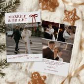 Cartes Pour Fêtes Annuelles Bow Married and Bright Christmas Holiday Card