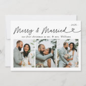 Cartes Pour Fêtes Annuelles Bow Merry & Marié photo de Noël (Devant)