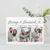 Cartes Pour Fêtes Annuelles Bow Merry & Marié photo de Noël (Debout devant)