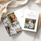 Cartes Pour Fêtes Annuelles Bow moderne | Noël photo minime simple